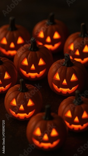 [mini jack-o’-lanterns with glowing centers mobile wallpaper]