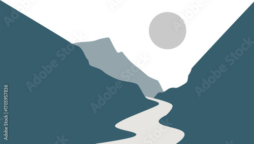 vector illustration of mountain landscape
