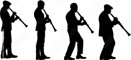 Man Playing Clarinet - Silhou...