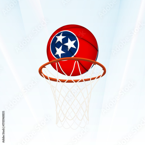 Tennessee Flag Basketball Scoring Through Hoop.