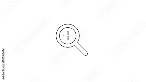 A Magnifying Glass with a Plus Symbol Inside Indicates the Concept of Zooming In and Investigation