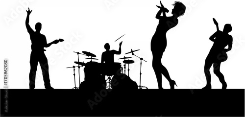 Music Band Concert Silhouette...