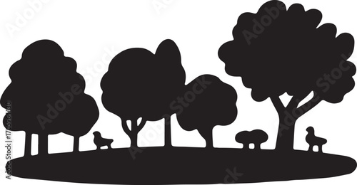 The big tree garden Abstract geometric composition with vibrant color palette