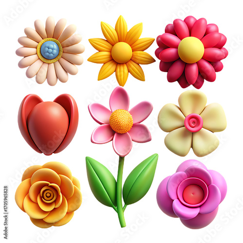 Flower set image icon design 