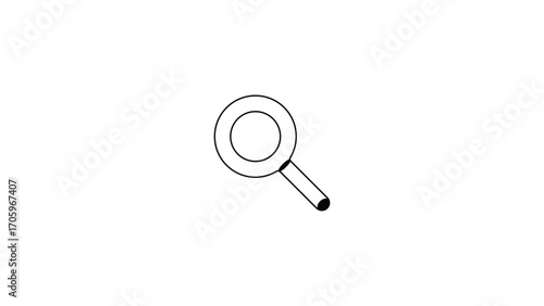 A Simple Black and White Illustration of a Magnifying Glass for Search and Discovery