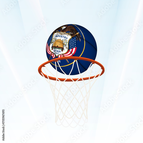 Utah Flag Basketball Scoring Through Hoop.
