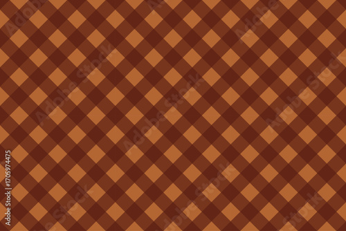 Autumn seamless gingham pattern in brown diagonal style. Great for textiles, retro wallpapers, and seasonal wrapping design.