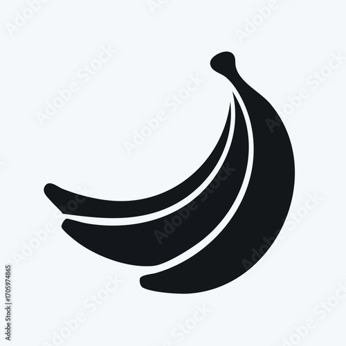 Vector illustration of a golden banana symbol, curved like a crescent moon, a sign of the night sky