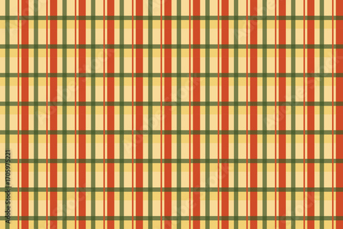 Seamless autumn plaid with yellow background, green and orange lines. Great for seasonal fabrics, wallpapers, and crafts.