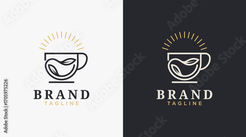 Coffee and tea logo design vector. Coffee cup, tea cup vector logo design. Cafe icon symbol