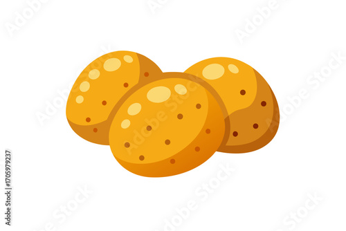 set of potato on white background