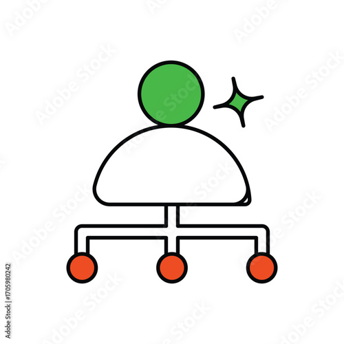 Organizational chart icon with white background vector stock illustration