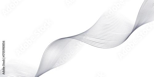 Abstract vector illustration with smooth black wavy lines for a modern business backdrop. 