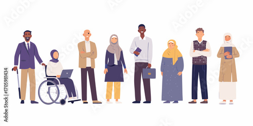 Diverse group of people standing together representing diversity inclusion and equality in society