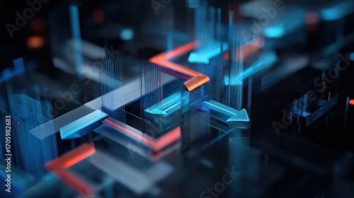 Wallpaper Mural Digital data flow visualization abstract concepts graphic design technology environment futuristic viewpoint Torontodigital.ca