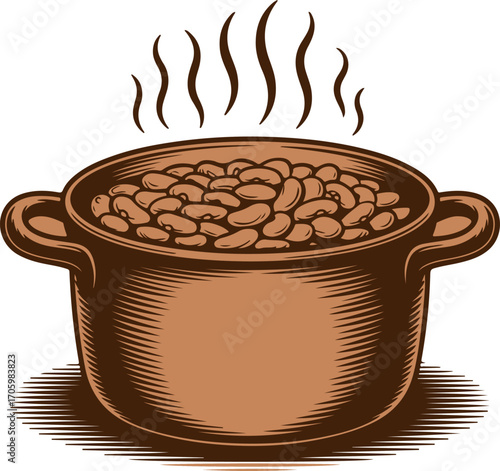 Pot of Steaming Beans A Rustic and Heartwarming Culinary Delight