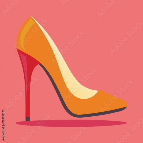 Obraz na plátně Elegant high heel shoe icon representing fashion style and footwear for modern d