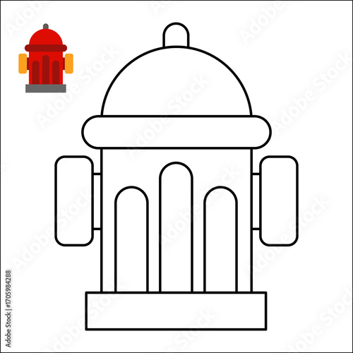 Fire hydrant coloring page. Coloring page for kids.