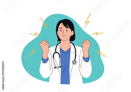 Doctor Woman Showing Strength and Confidence.