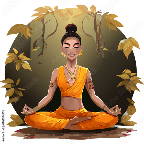 yoga in the lotus position