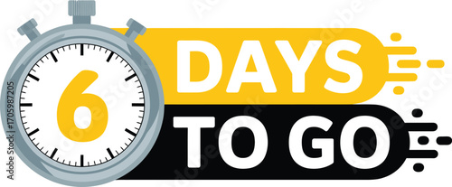 Countdown timer shows six days remaining for an important event or deadline