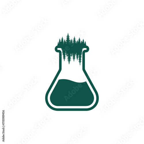  a simple and effective logo that merges the concepts of science and nature.