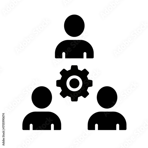 Teamwork & Efficiency A collaborative group with gear illustration shows effective teamwork for streamlined business operations