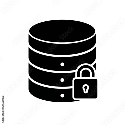 Secure Database Icon - Data Protection and Security Concept Illustration
