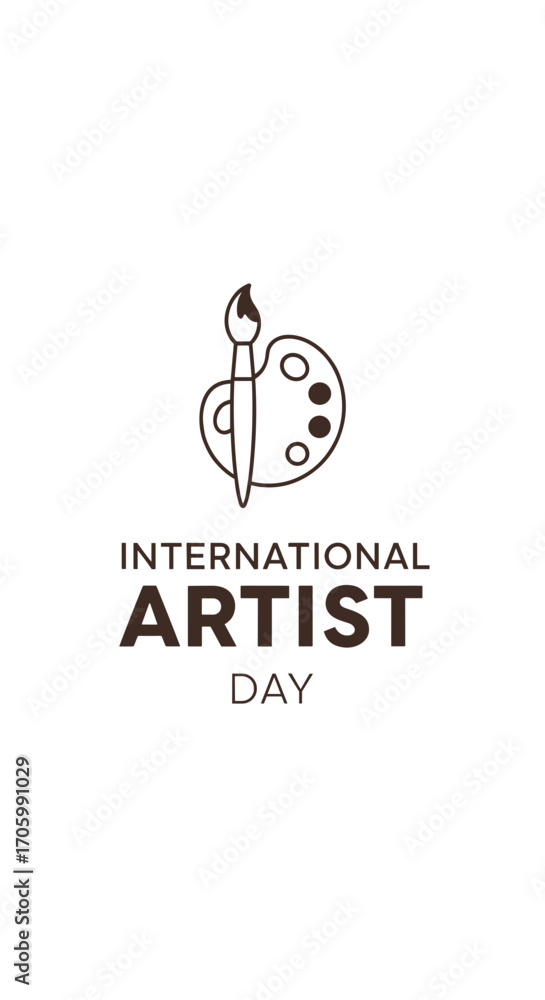 Obraz premium International Artist Day logo with paint palette and brush design 
