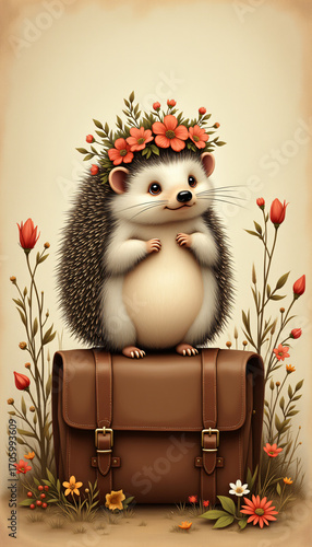 Hedgehog standing on back