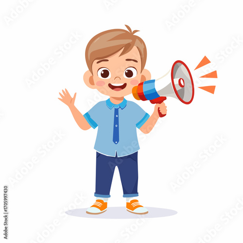 Kind mit Megaphone