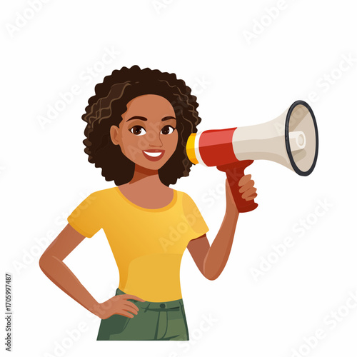 Frau mit Megaphone
