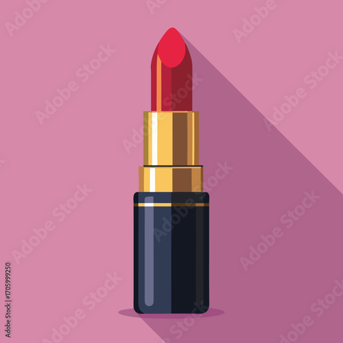 Elegant luxury lipstick vector illustration with vibrant color accents for beauty and fashion designs