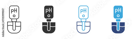  pH Meter Icon  set, vector Illustration.