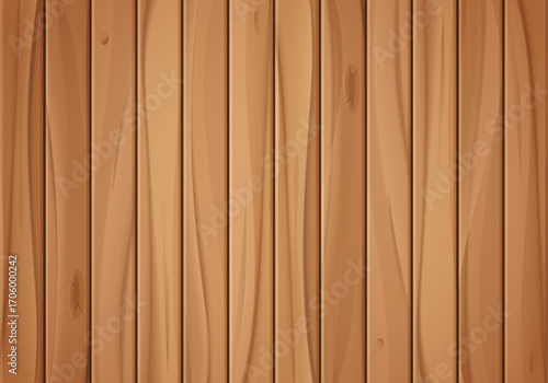 Vector wooden panel background. Horizontal realistic brown wood grain texture, natural textured wall, top view of empty wooden floor. Vintage parquet, textured surface with beige wood planks backdrop.