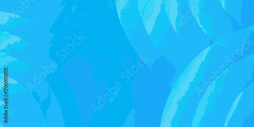 Abstract blue background with textured brush strokes and overlapping curved shapes