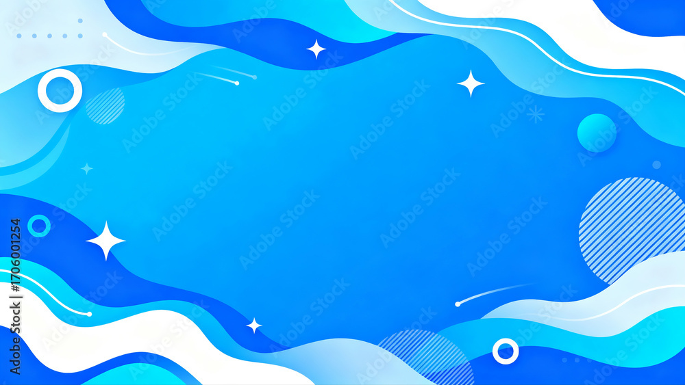 Fototapeta premium Cyan Geometric Shape Background Design