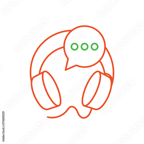Customer support icon with white background vector stock illustration
