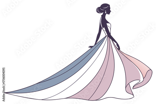 vector illustration of a girl with long hair