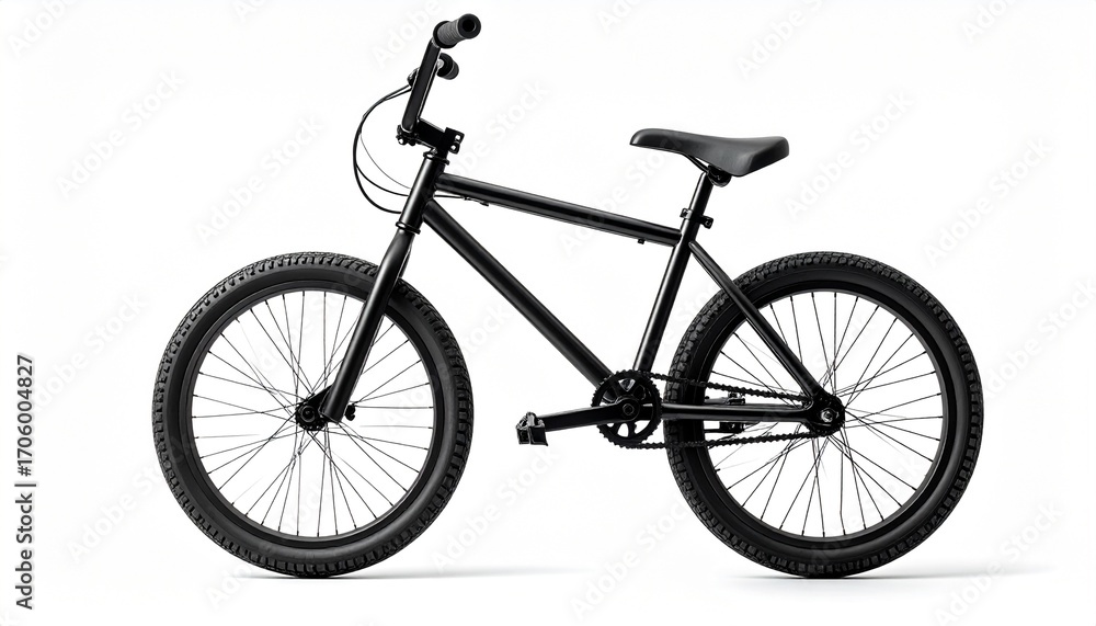 Fototapeta premium Sleek Black Bicycle Ready for Action, Ideal for Urban Adventures and Recreational Riding