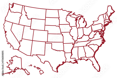map of united states of america