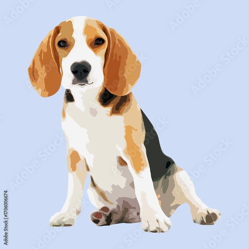 Wallpaper Mural Beagle puppy clipart, aesthetic illustration Torontodigital.ca