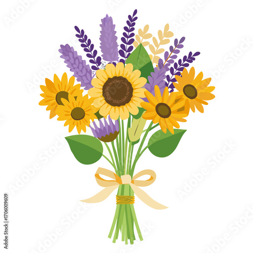 bouquet of yellow sunflowers