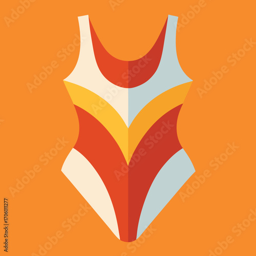 Minimalist vector illustration of stylish swimwear and beach accessories perfect for summer fashion and travel designs
