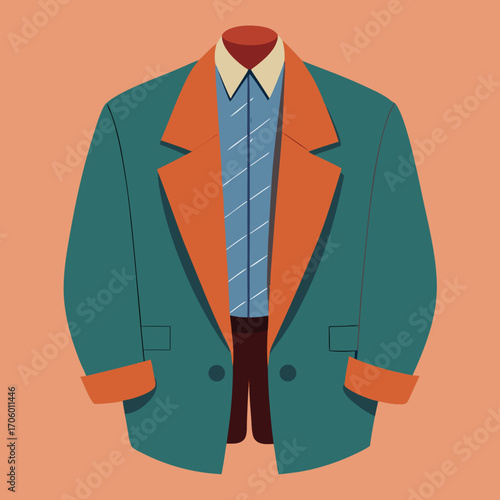 Stylish oversized blazer illustration with clean lines and modern fashion appeal