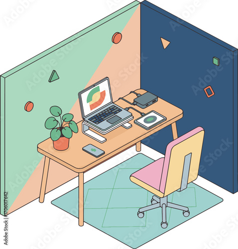 Cozy Home Office Interior Workspace