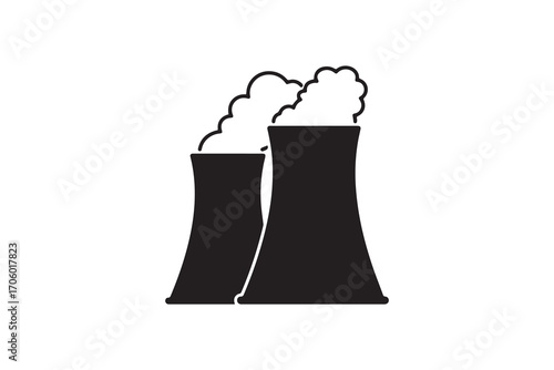 Nuclear Power Plant Silhouette Icon