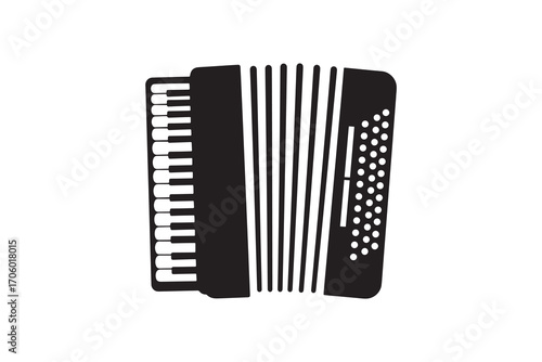 Accordion Silhouette Vector Graphic Simple Musical Instrument Accordion Icon
