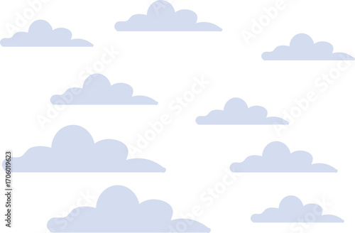 Cartoon Clouds Vector Illustration – Cute and Fluffy Sky Elements