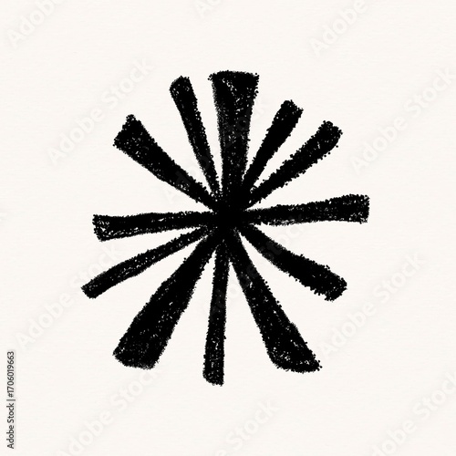 Asterisk icon clipart, crayon design